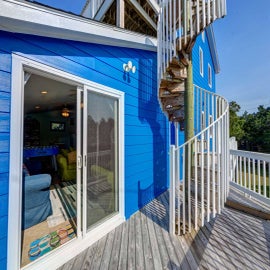 Stairs to rooftop deck