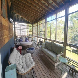 Screened Porch with Gas Firepit