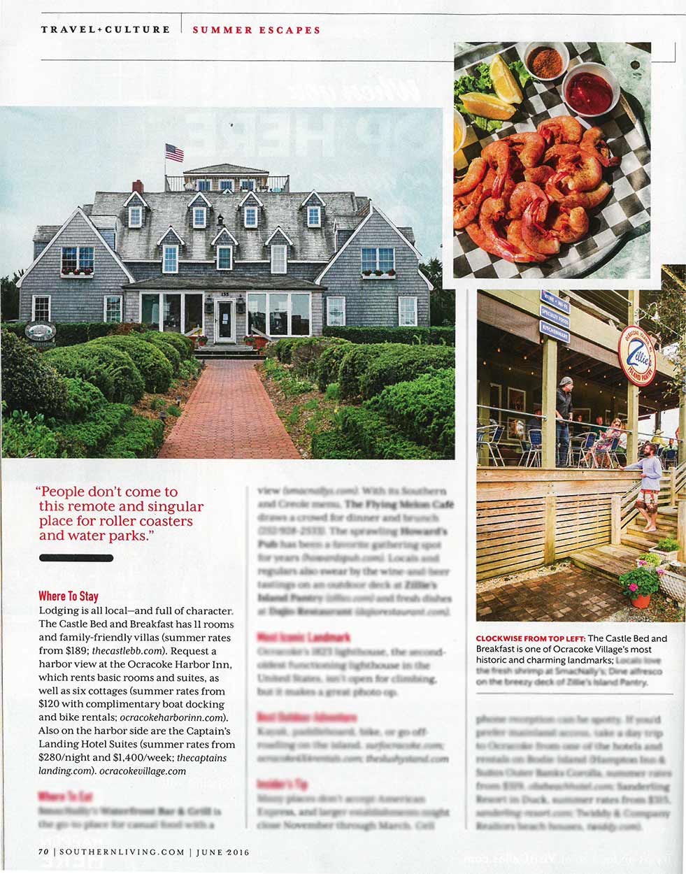 OCRACOKE'S CASTLE B&B FEATURED IN SOUTHERN LIVING MAGAZINE - Ocracoke ...